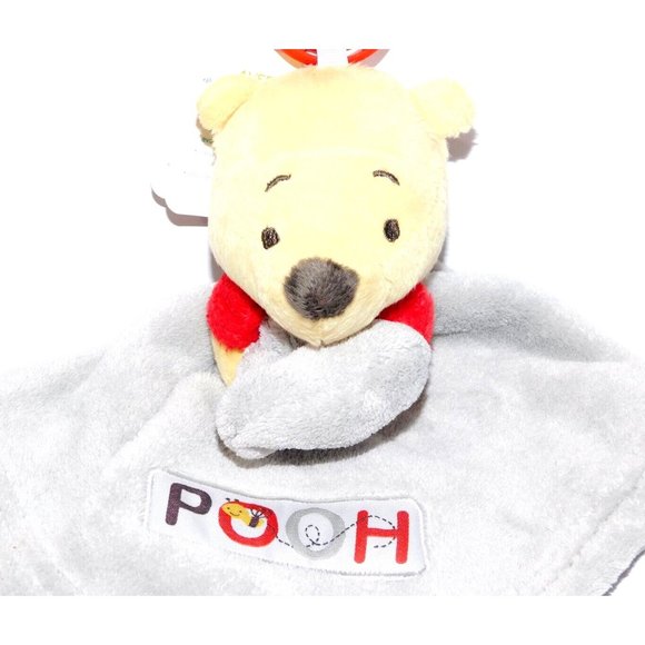 Disney Baby Winnie the Pooh Gray Red Security Blanket Nunu plush Lovey NEW w Tag - Picture 3 of 6